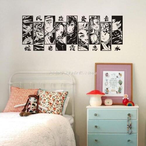 Demon Slayer Wall Decal Kimetsu no Yaiba Vinyl Kamado Tanjirou Wall Stickers Decal Decor Home Decoration Anime Car Sticker