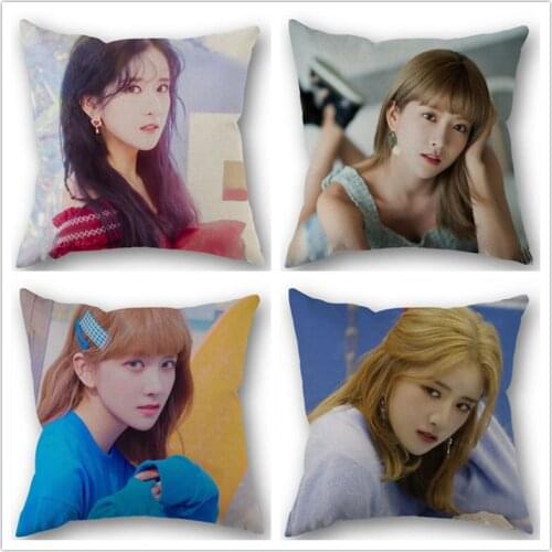 Custom KPOP EXY WJSN Cotton Linen Square Zippered Pillow Cover For Office Family Customize Your Picture 45*45cm