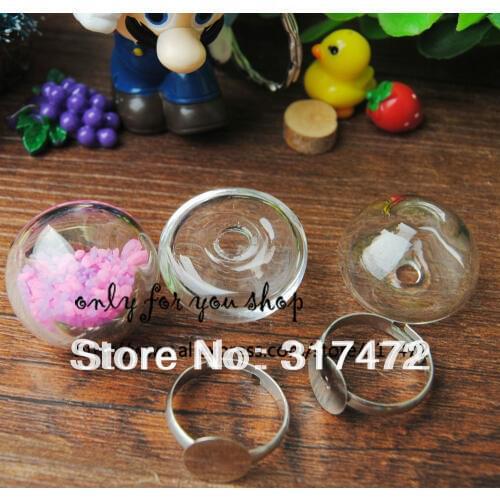NEW!! 25MM Mushroom Glass Bubble & Ring DIY GLASS Bubble Liquid Rings,Glass Globe Bottle Rings,glass globe rings no filler