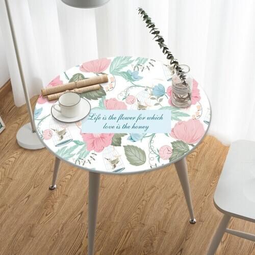 New Arrive “Beautiful Garden” Soft Glass PVC Round Tablecloth Waterproof Oil Proof Kitchen Table Protection Pad Table Cover