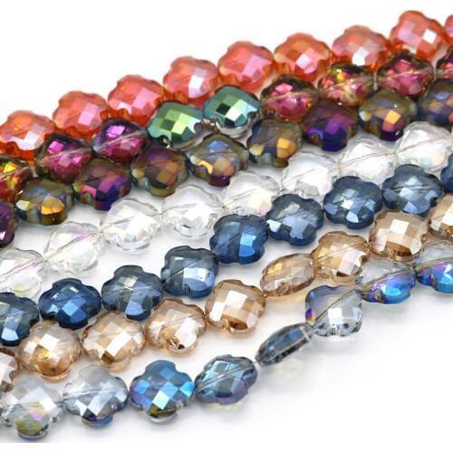 New Fashion Jewelry Crystal Beads Wholesale 59pcs/lot 11mm Flower Beads Straight Hole Crystal Glass Loose Beads For Bracelet