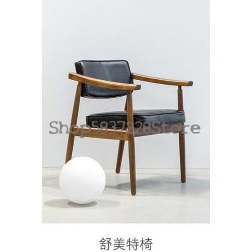 Tech Cloth Sumet Solid Wood Dining Chair Nordic Desk Chair Home Make-up