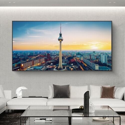 Berlin City Skyline Landscape Canvas Art Paintings Posters and Prints Germany Scenery Wall Pictures for Home Decor
