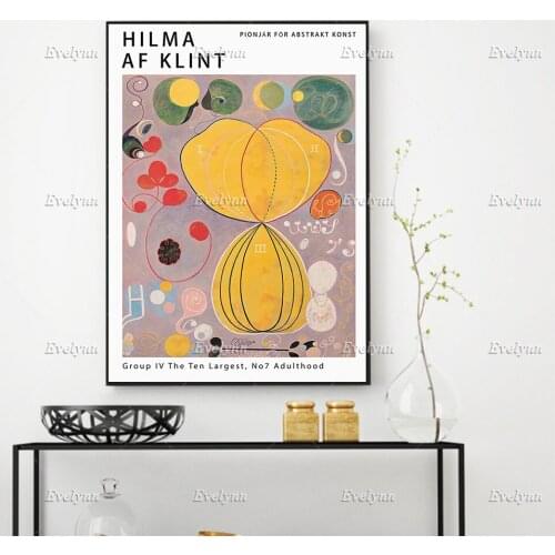 Hilma Af Klint Exhibition Poster,The Ten Largest Number 7 Adulthood,Matisse,Klimt,Wall Prints Home Decor Canvas FloatingFrame