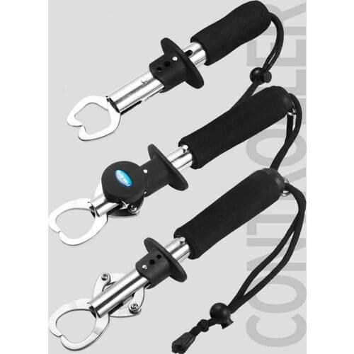 3-in-1 Fishing Pliers Portable Fish Lip Grabber Tool Set Stainless Steel Fish Control Pliers Measuring Scale Fishing Accessories