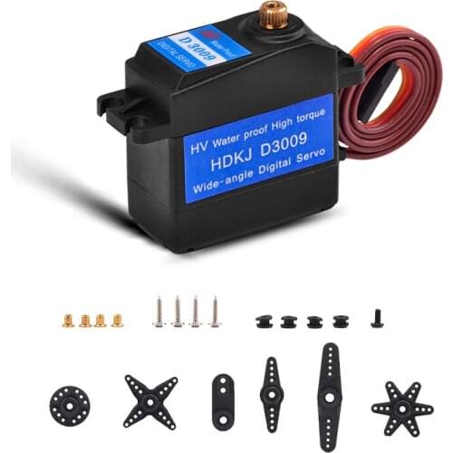 HDKJ D3009 9Kg Digital Metal Gear Torque Servo 300 Degree Wide-angle Waterproof Servo for DIY Robot Smart Car Truck