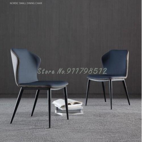 Modern minimalist home restaurant backrest dining chair light luxury soft package makeup chair iron dining table chair nordic ho