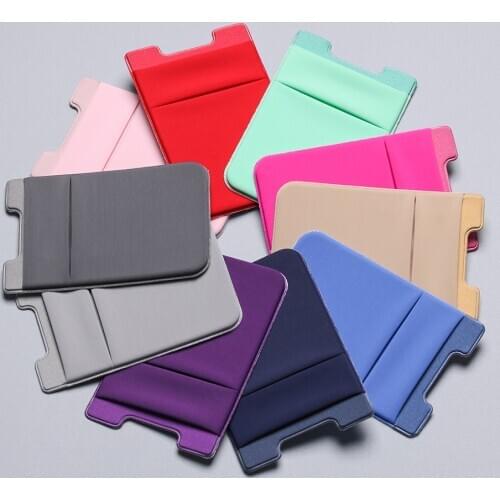 Unisex Adhesive Sticker Phone Pocket Stick On Card Wallet High Quality Stretchy Cell Phone Credit Card Sleeve Pouch