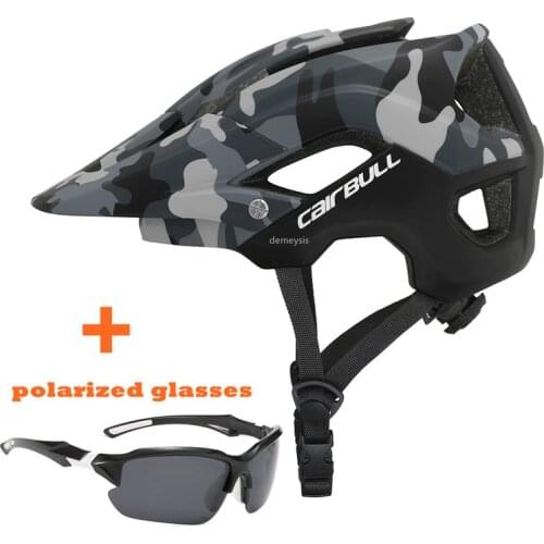 Ultralight Cycling Safety Helmets Men Women Bicycle Racing Helmet with Polarized Glasses Adjustable Mountain Bike Riding Helmet