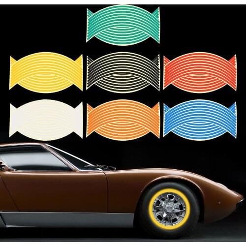 18 inch Reflective Wheel Hub Stickers Car Motocross Bike Motorcycle Wheel Stickers Decals Rim Tape Car Appearance Decor