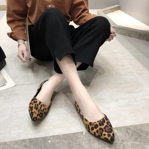 Womens Shoes Sexy luxury leopard flat shoes new classic flat shoes casual pointed antiskid shoes single shoes