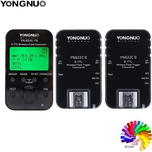 Yongnuo YN622C II YN-622C II YN622C-Kit Wireless TTL HSS Flash Trigger Set Transmitter + 2X Receivers for Canon DSLR Camera