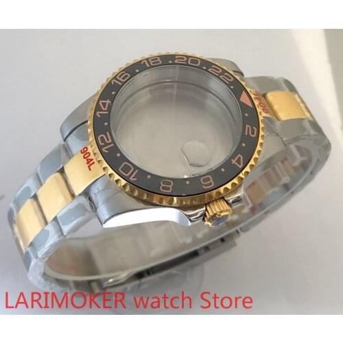 Sealed back 40mm sapphire glass with 904L stainless steel gold bracelet with ETA NH36 MH35 cases bezel pink