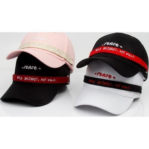 2018 New Pattern Korean Long Tape Baseball dad Hat Woman Fashion Cap Summer Sunshade Sunscreen Hats Wholesale snapback bone