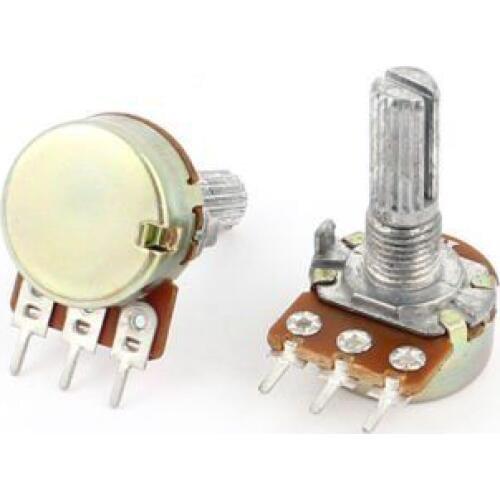 10 PCS 1K Ohm B1K Knurled Shaft Linear Rotary Taper Potentiometer NEW