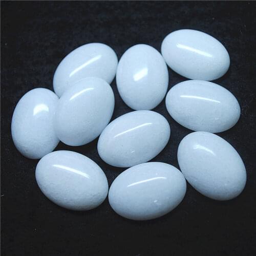5PCS Nature White Jade Cabochons Oval Shape 8X10MM 13X18MM 18X25MM 20X30MM Nature Semi Precious Beads Accessories Free Shipping
