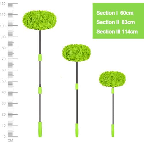 Car Washing Mop Adjustable Handle Cleaning Mop For Car Cleaning Soft Chenille Broom Window Wash Mops Car Dust Remover Wax Brush