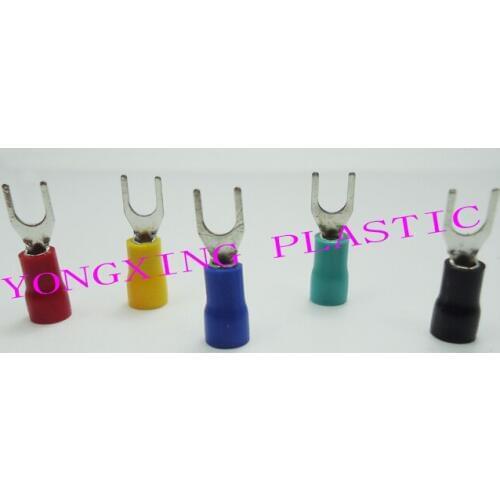 250pcs/lot SV2-10 insulated terminal block 16-14AWG 1.5-2.5mm2 cable red yellow blue green black five color mixed