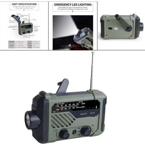 Emergency Weather Radio with Solar Charging Noaa for Outdoor Survival Household Emergency
