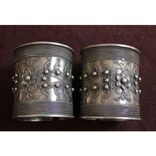 National characteristics Handmade Miao Silver Big Bracelet
