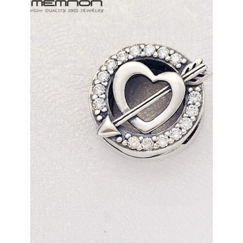 Reflexions Assymetric Heart and Arrow Clip charms 925 sterling Silver charm beads fit bead bracelets DIY for women fine Jewelry