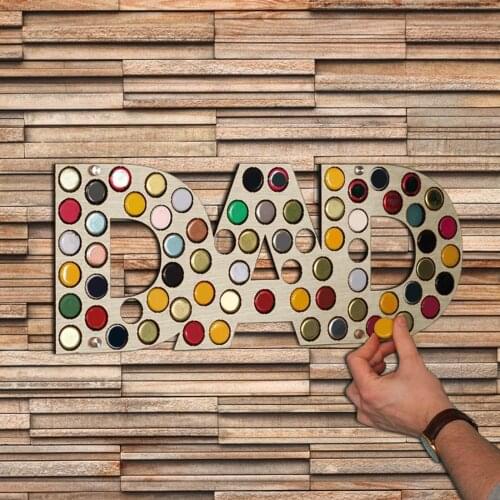 Dad Wine Bottle Cap Display Map Beer Collection Holder Unique Design Fathers Day Gift Beer Bottle Cap Collection Wall Decor 618