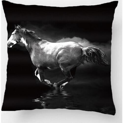 Galloping Pinto Horse And Smoke Throw Pillow Wedding Decorative Cushion Cover Pillow Case Customize Gift For Car Sofa Pillowcase