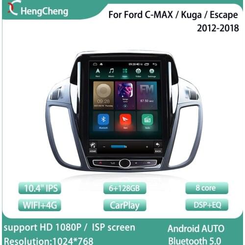 For Ford C-MAX 12-18 car multimedia player Ford Kuga for Ford Escape GPS navigation Android 10.0 radio 10.4 inch vertical screen