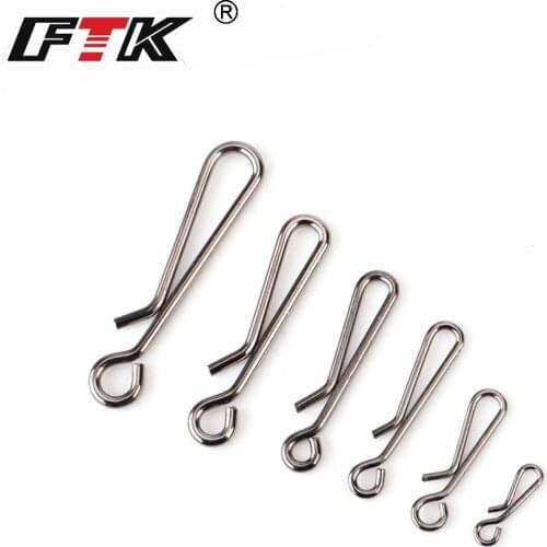 FTK 5PCS/Lot 1 Pack 0#-6# Stainless Steel Fishing Swivel Hanging Snap Hook Lure Connector Terminal Fishing Tackle