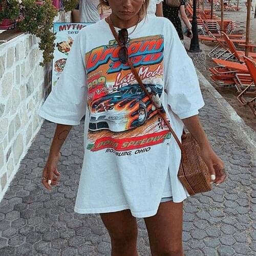 Gray Letter Print Crewneck Short Sleeve T Shirt for Women Loose Chic Design Vintage Harajuku Summer Plus Size Japanese Fashion