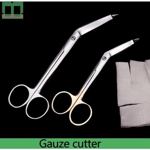 Gauze cutter aureate handle sharp edge stainless steel 14/18cm Use gauze shears during surgery surgical operating instrument