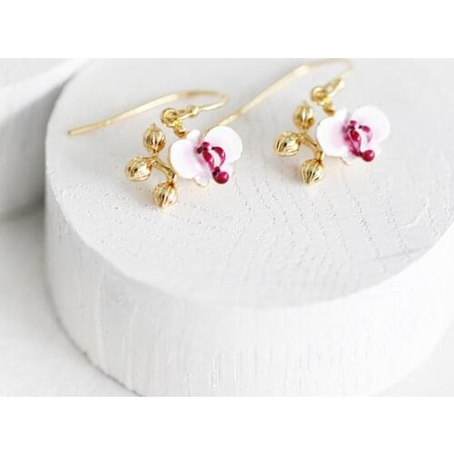 Cute Lovely Sweet Flower Drop Earrings For Women Simple Lovely Good Gift Girl Student Accessories Enamel Plant Ears Jewelry