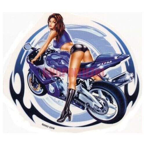 Cartoon Sexy and Rare Black-haired Curvy Rider Babe Racing Racing Motorcycle Helmet Stickers/car Decals Racing Stickers