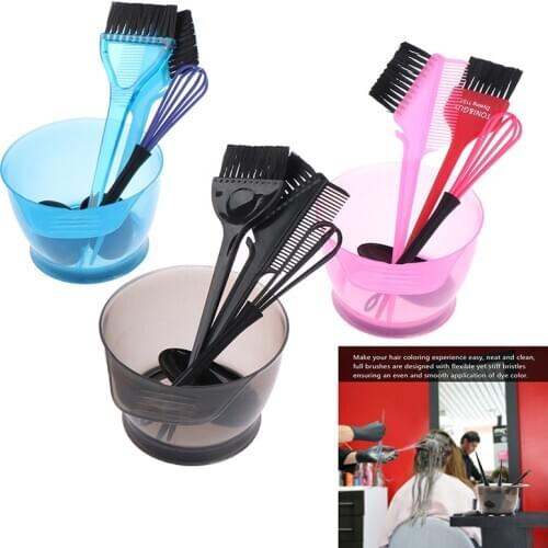 1 Set Hair Dye Color Brush Bowl Set With Ear Caps Dye Mixer Hairstyle Hairdressing Styling Accessorie