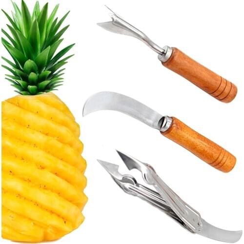 3Pcs/set Pineapple Peeler Cutter Stainless Steel Fruit Banana Knife Core Slicer Kitchen Accessories kitchen Fruit Tool