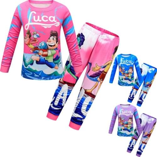 Autumn Kids Cartoon Pajamas Children Sleepwear Baby Pajamas Sets Luca Boys Girls Pijamas Set Nightwear Clothes Toddler Clothing