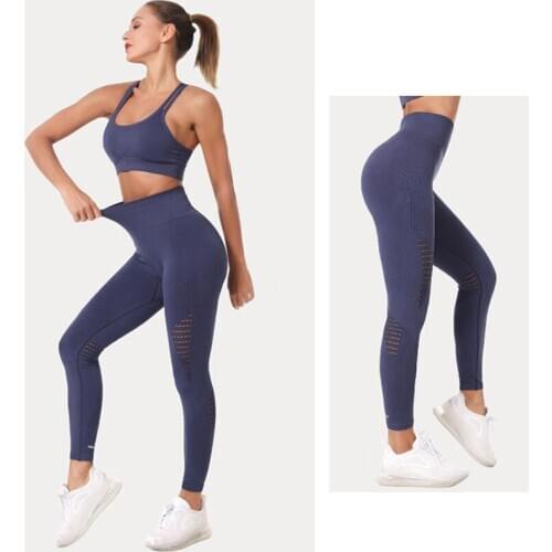 Sexy Sports Suits Seamless Yoga Set Women Tracksuit Fitness Clothing Sportswear Sports Bra Gym Leggings Padded Breathable