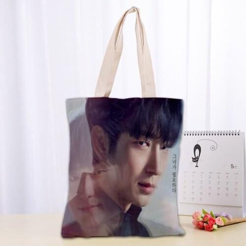 CustomLEE JOON GI Tote Bag Foldable Shopping Bag Reusable Eco Large Unisex Canvas Fabric Shoulder Bags Tote Grocery Cloth Pouch