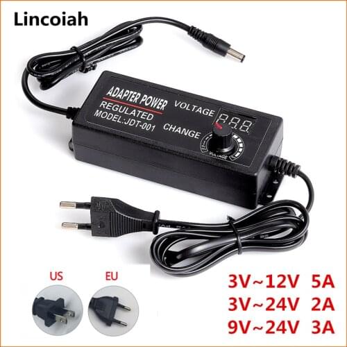 Adjustable AC to DC 3V-12V 3V-24V 9V-24V Universal adapter with display screen voltage Regulated power supply adatpor 3 12 24 v
