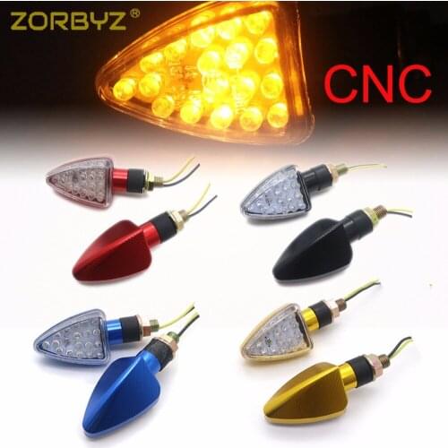 ZORBYZ Universal Motorcycle CNC LED Turn Signals Indicator Light For Harley Honda Yamaha Sport Street Dirt Bike