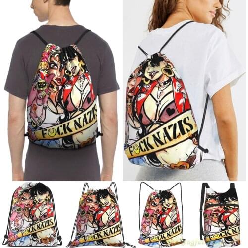 Magical Girls Against Nazis Men Outdoor Travel Gym Bag Waterproof Drawstring Backpack Women Fitness Swimming Bag