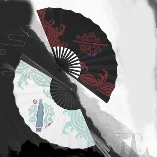 1pcs Grandmaster of Demonic Cultivation Wei Wuxian Folding Fan Cosplay Accessories Decor for Boy Girl Christmas Gift