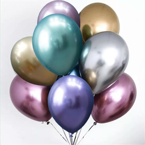 12inch NEW Metallic Latex Balloons Thick Pearly Metal Chrome Alloy Colors Photograph Wedding Party Decoration Balloons 10pcs