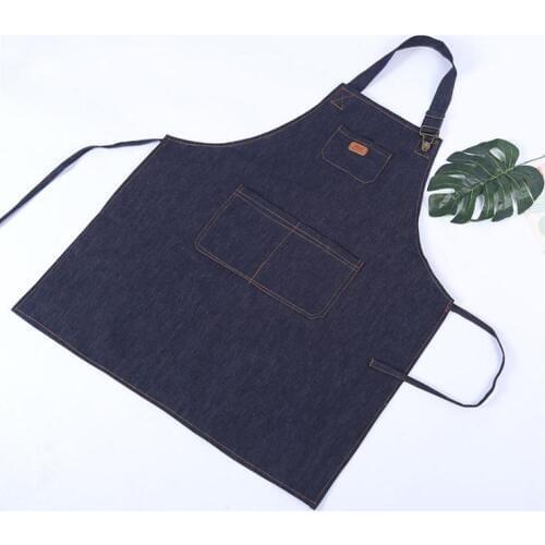 20pcs Denim Aprons Kitchen Apron Unisex Woman Men Cooking Restaurant Barista Work Apron jean Tablier Delantal SN1284