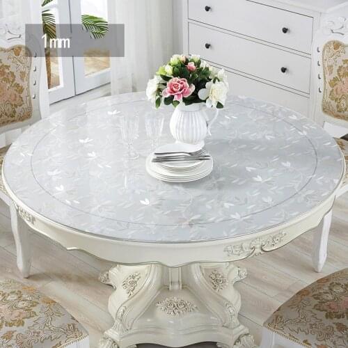 2020 Transparent PVC Round Table Cloths Plastic Tablecloth Covers For Home Dining Room Hotel Decor Waterproof Round Mats Pads