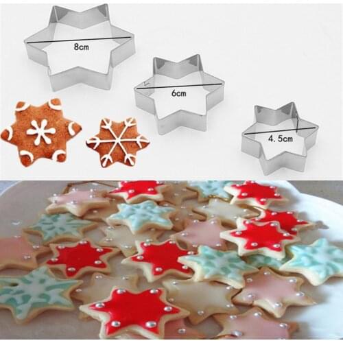 3pcs/set Star Shape Cookie Cutter Cake Decorating Tools Fondant Sugarcraft Candy Cupcake Biscuit Mold DIY Baking Tools