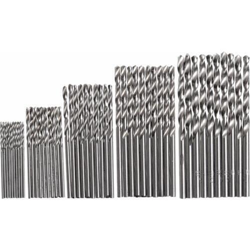 50Pcs High Speed Steel Titanium Plated Twist Drill Bit Set Tool 1/1.5/2/2.5/3mm -Y103