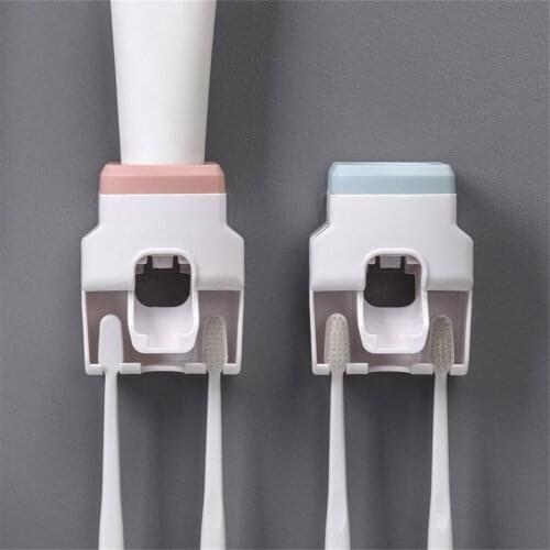 Automatic Wall Mount Toothpaste Squeezer Toothbrush Rack Dust-proof Waterproof Lazy Toothbrush Toilet Bathroom Accessories