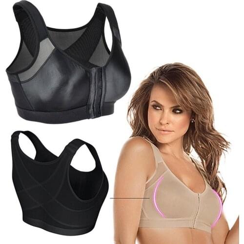 Gathering Without Steel Rings Push Up Bras For Women Running Underwear Shockproof Buckle Comfortable Front Soft Sports I9W1