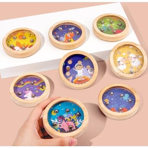 Kids Balanced Maze Ball Durable Wooden Interesting Educational Balancing Game Training Concentration Funny Toy For Children